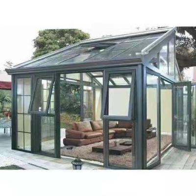 China Noise insulation Villa  Garden Free Standing Glass House Sunroom Aluminum Frame Glass House Outdoor Winter Garden Glass Sunroom for sale