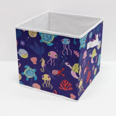 China Sustainable Oxford Cloth Cube Storage Box For Clothes Fireproof Foldable Felt Storage Boxes Felt Storage Cube Bins for sale