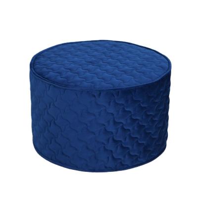 China Stitching Round Weight Support Seam Floor Foot Sneaks Velvet Pouf Stools and Pouf Square Stools Ottoman Design Velvet Stool for sale