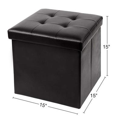 China Foldable High Quality Home Furniture Seat Storage Stool Folding Leather Stool for sale