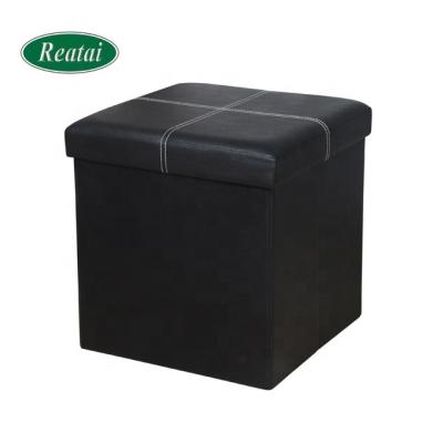 China Multi Foldable High Quality Colorful Leather Living Room Storage Stool Foldable Small Sitting Stool Box Foldable for sale