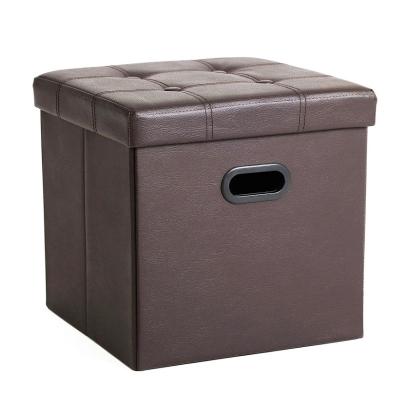 China Home Viable Foldable Storage Cube Box For Clothing Storage And Leather Footstool Stool Storage Box Bin for sale