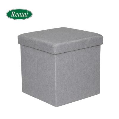 China Square Foldable High Quality Canvas Cloth Cube Reatai Stool Foldable Storage Box For Home for sale