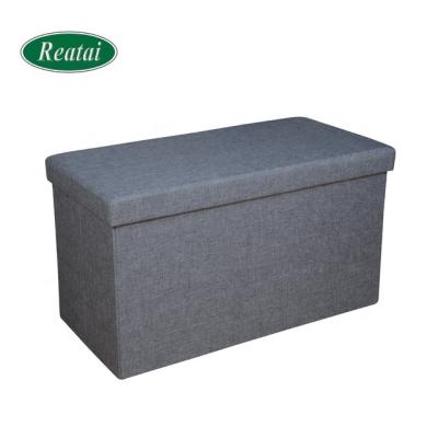 China Reatai Collapsible Popular Rectangle Foldable Ottoman Storage for Hotel Furniture Srorage Stool Bench Along for sale