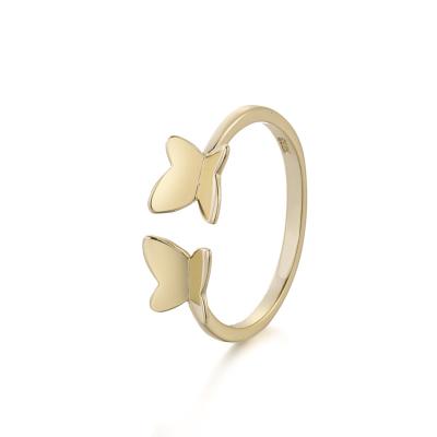 China CLASSIC Concise 925 Silver Jewelry Material 18k Gold Ring Adjustable Girls Gift for sale