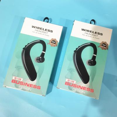 China 180 Degree Rotatable Universal Large Capacity Gift Business Fast Charging Business Wireless Earphone S109 Wireless Ear Hanging Type for sale