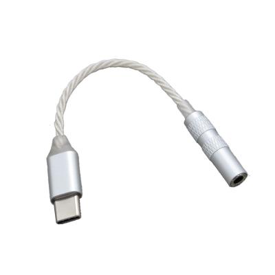 China New Arrival Silver Microphone Type C To 3.5mm Earphone Jack Adapter Audio Cable for sale