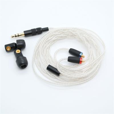 China New Arrival Silver In-ear MMCX Wire 6MM In Ear Headphone Bass Subwoofer Stereo Wired Headphones for sale