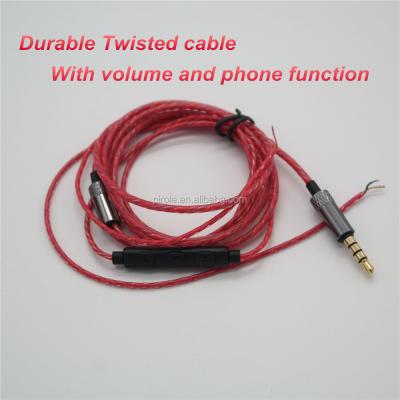 China With microphone DIY earphone half-complete cable with volume control and phone function earphone/Mp3 mobile phone for sale