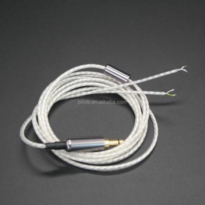 China In-ear OCC semi-finished silver mp3 headphone cable for sale