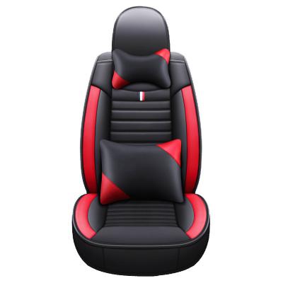 China Four Seasons Durable Luxury Car Seat Cover Full Leather Sports Seat Cover Universal With Pillow for sale