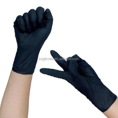 China Hot Compound PVC Safty Gloves White Powder Clearning Product Nitrile Black Gloves Suppliers for sale