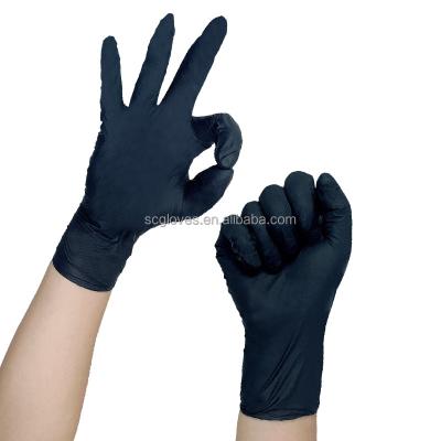 China Hot Compound PVC Safty Gloves White Powder Clearning Product Nitrile Black Gloves Suppliers for sale