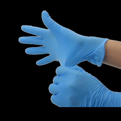 China Clearning New Style Dissimilarity Blue PVC Nitrile Gloves 100 Pcs Thick Rubber Hand Rubber Gloves for sale