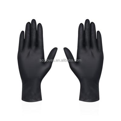 China Clearning China Factory 24cm Powder Free Lab Safety Gloves Latex Nitrile Working Mixed Black Gloves for sale