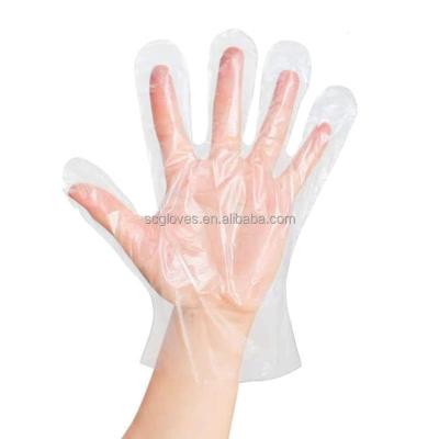 China Daily Life Plastic HDPE Hospital Kitchen Medica Food Processing Waterproof LDPE PE Disposable Gloves Polyethylene Disposable Gloves for sale