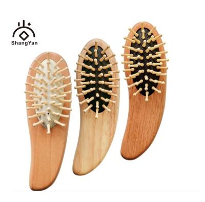 China Cushion CE Certificated Promotion Natural Baby Gift Wooden Pin Hair Cushion Brush Head Small Massage Combs for sale