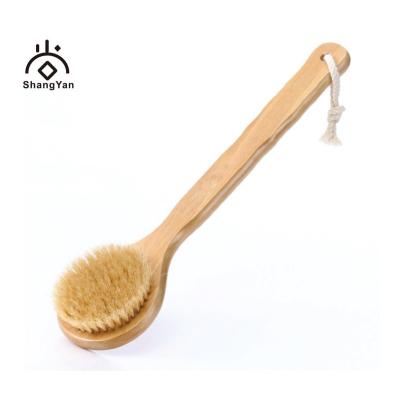 China All Natural Soft Natural Bristle Wood Boar Dog Long Handle Private Label Hair Massage Bath Dry Wet Brush for sale