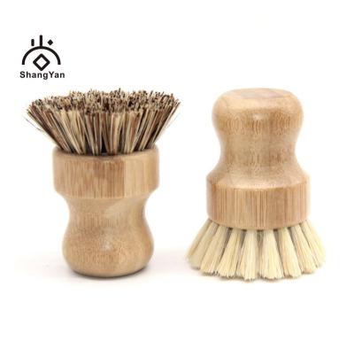 China Natural Stocked Bamboo Kitchen Palm Sisal Dish Stove Rolls Scrubbers Pots Pans Fruit Vegetagbles Wash Cleaning Brush for sale