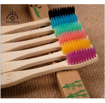 China Disposable BPA Free Factory High Quality Soft Bristle Pins Baby Child Bamboo Toothbrush for sale