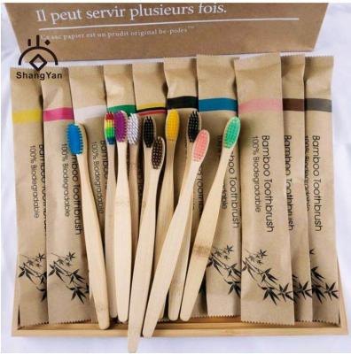 China Antistatic 100% Natural Biodegradable Adult Children Bamboo Toothbrush for sale