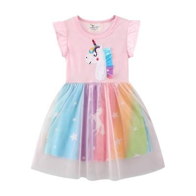 China Washable Summer Floral Print Casual Dress Kids Outdoor Beach One-Piece Baby Girls Dress Kids Casual Outfit Dress for sale