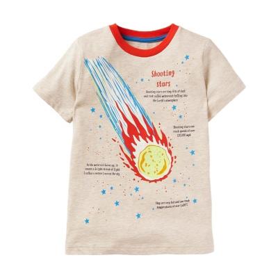 China Floral Print Anti-Shrink Cartoon Anti-Shrink Summer Cartoon T-shirt Kids Outdoor Casual Shirt For Baby Children Beach Cotton Kid Boys Clothes for sale