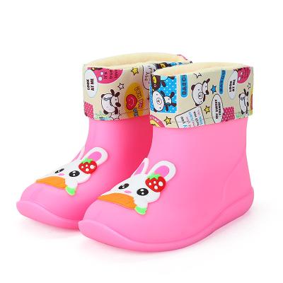 China New Wholesale Waterproof Anti-skid Waterproof Shoes Keep Warm Children PVC Rainboots for sale