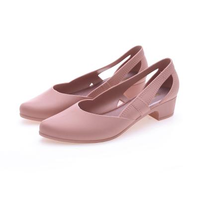 China Waterproof Sexy Pointed Toe Slip On Square Heel Ladies Sandals PVC Jelly Shoes Women Sandals With Platform For Wholesale. for sale