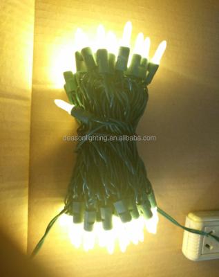 China 22 Gauge Green 70 Wire Warm White LED M5 Mini Christmas Lights for sale