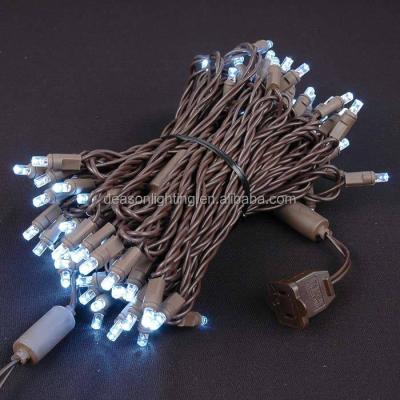 China 22 Gauge Green Wire 70 LED Cool White 5mm Christmas Lights for sale