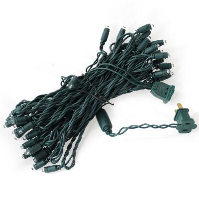 China 22 Gauge Green Wire 5mm Concave Christmas String Lights for sale