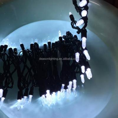 China 22 gauge m5 green wire led christmas lights cool white for sale