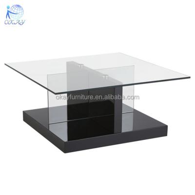 China Eco-friendly modern glass coffee table for sale