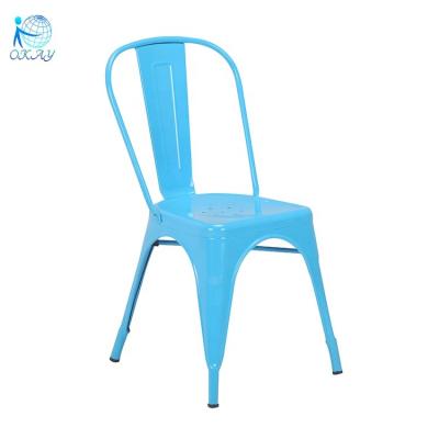 China New Model Modern Blue Metal Dining Chair for sale