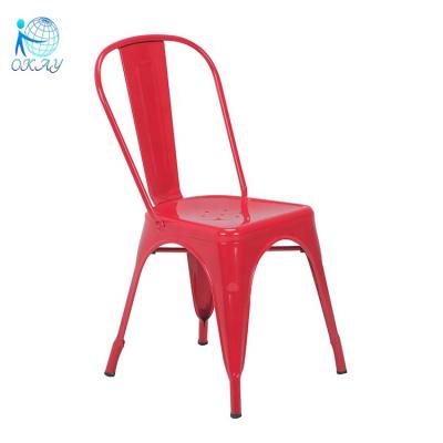 China Modern Manufacture Metal Chair Red Popular Dining Chair for sale