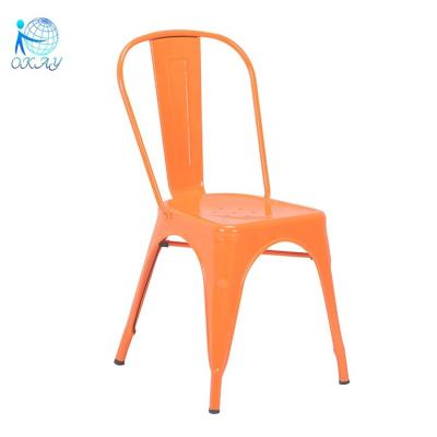 China Modern Hot Sale Orange Metal Dining Chair for sale