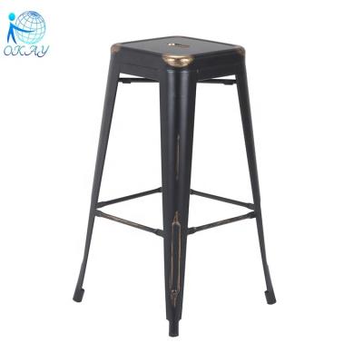 China Modern Black Vintage Iron Metal Dining Chair for sale