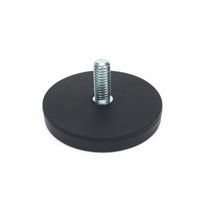 China Industrial magnet pot rubber coated magnets working light fixture dia43mm magnetic mounting base for sale