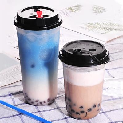 China 500ml 700ml Single Wall U Shape Frosted Plastic Milk Tea Cups Injection Molding Cups 90mm PP Material Disposable Smoothie Cups Outdoor for sale