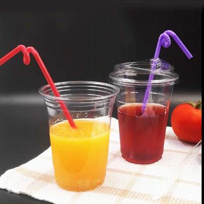 China 500ml 95mm Disposable Thermoformed PET Single Wall Cups for Juice Cup Salad Cups Cold Drinking for sale