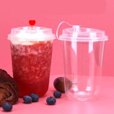 China Single Wall Custom Printing Logo U Shape Disposable PET Cups Drinking Bubble Tea Cups Cold Juice Smoothie Plastic Cups for sale