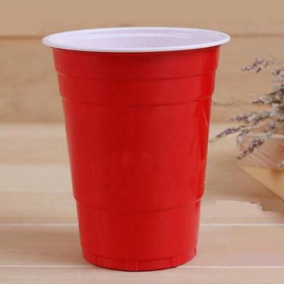 China Plastic PS Cups DOUBLE WALL 98mm Diameter Double Color Pico Cups Set Beer Mugs Disposable Red Material Cup Party for sale