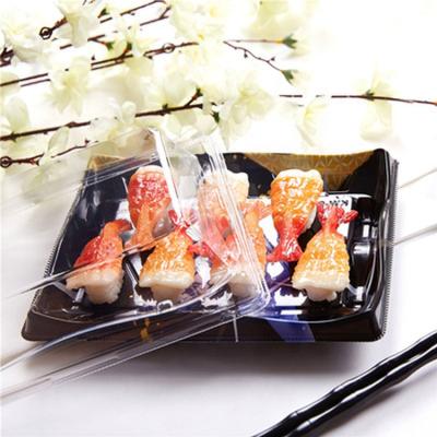 China Rectangle Printing Color Disposable Packing Box Set Plastic Disposable Sashimi Tray Trays Packing Box Sushi Box for sale