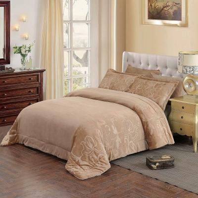 China Flannel Fleece Sherpa Home Comforter /quilt 3pcs Set Microfiber Blankets Made In China for sale