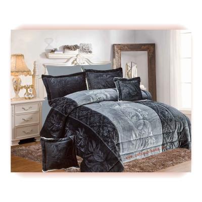 China PASSIONATE home textile heavy sherpa and printed/embossed flannel bedding comforter /comforter set for sale