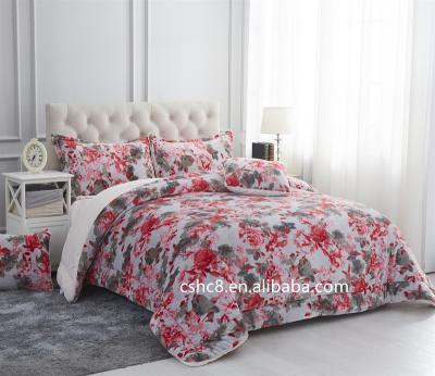 China 2019 Hot Luxury King Pattern Printed Flannel Sherpa Comforter /Quilt Set Home Textile New Made In China for sale