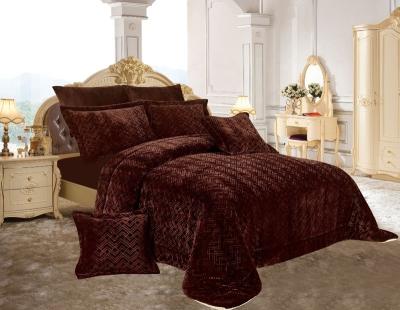 China 100% Polyester American Chinese Material Home Textile Factory Style Tall Brushed Sherpa Quilt bedding+set for sale