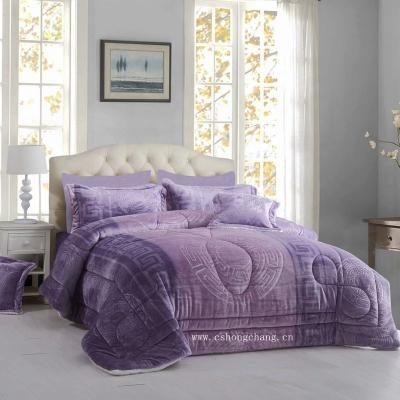 China Home Application And Adults Age Grade Flannel Sherpa Home Comforter Set Luxurious for sale