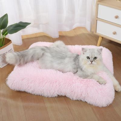 China Breathable Long Plush Pet Mat Supplies Pet Mat Comfortable And Warm Bed For Cats And Dogs To Sleep for sale